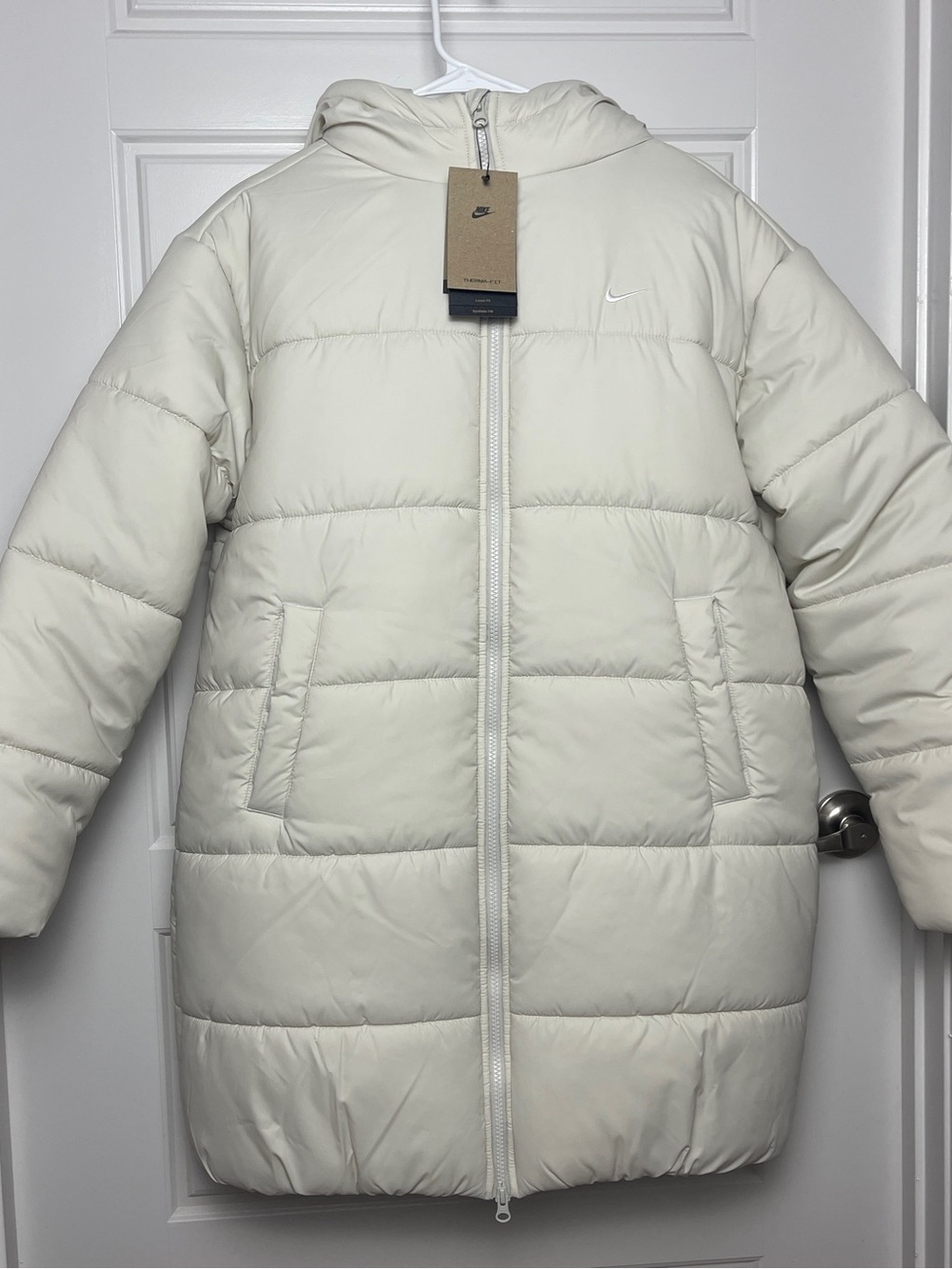 Nike Sportswear Therma-FIT Loose Hooded Parka Women M Light Bone NWT